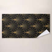 Goud en zwart patroon. Luxe achtergrond Badhanddoek (Badhanddoek)