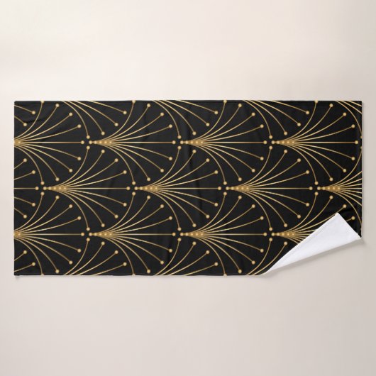 Goud en zwart patroon. Luxe achtergrond Badhanddoek (Badhanddoek)