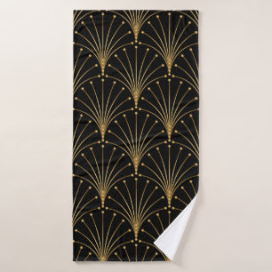 Goud en zwart patroon. Luxe achtergrond Badhanddoek