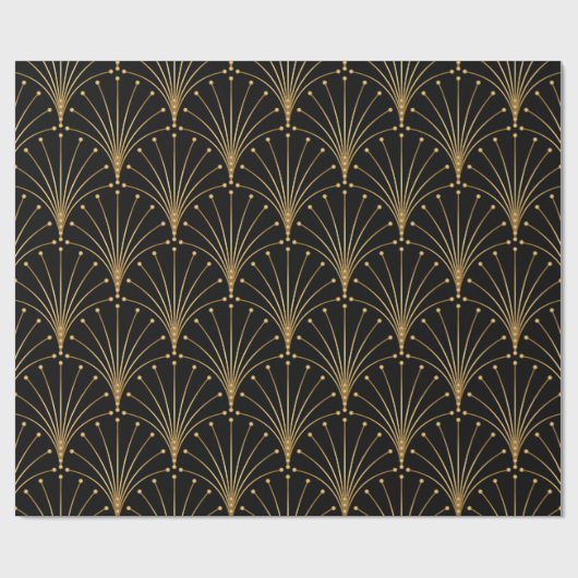 Goud en zwart patroon. Luxe achtergrond Cadeaupapier (Vlak)