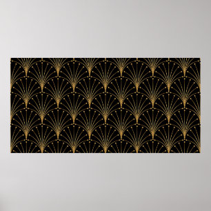 Goud en zwart patroon. Luxe achtergrond Poster