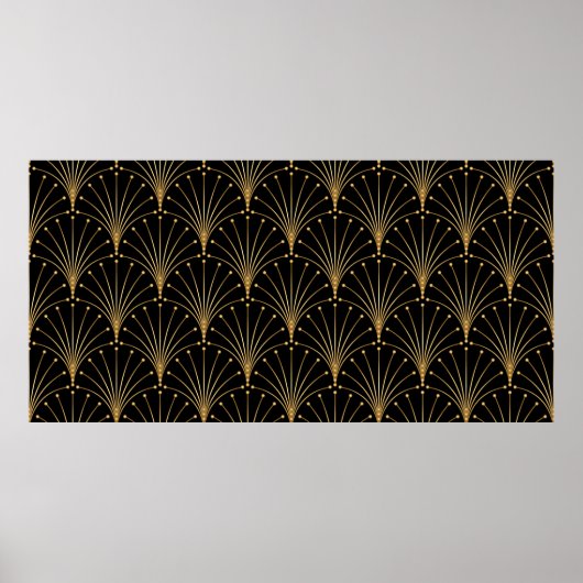 Goud en zwart patroon. Luxe achtergrond Poster (Voorkant)