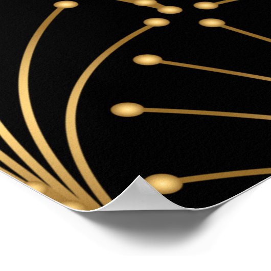 Goud en zwart patroon. Luxe achtergrond Poster (Hoek)