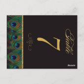 Goud en zwart Peacock Feather Tafelnummer (Achterkant)