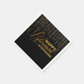 Goud en zwart pensioen partij, aangepaste servette servet (Hoek)