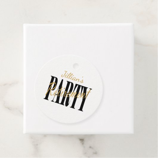 Goud en Zwart Pensioen Partij Bedankjes Labels (In situ)