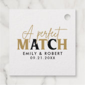 Goud en zwart-Perfect Match Bruiloft Gift Bedankjes Labels (Achterkant)