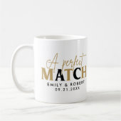 Goud en zwart-Perfect Match Bruiloft Gift Koffiemok (Links)