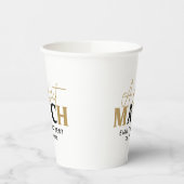 Goud en zwart-Perfect Match Bruiloft Gift Papieren Bekers (Links)