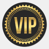 Goud en Zwart Ronde Spikes VIP-feestpas Sticker (Voorkant)
