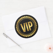 Goud en Zwart Ronde Spikes VIP-feestpas Sticker (Envelop)