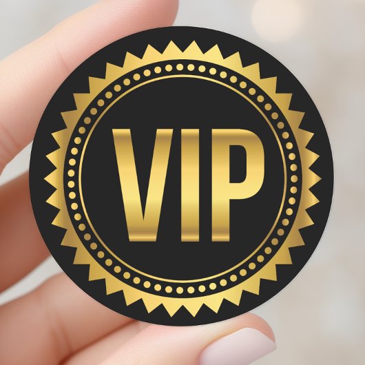 Goud en Zwart Ronde Spikes VIP-feestpas Sticker
