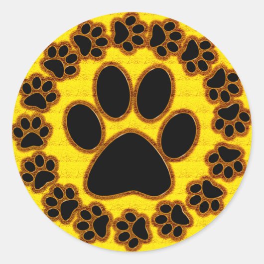 Goud en zwart ronde sticker (Voorkant)