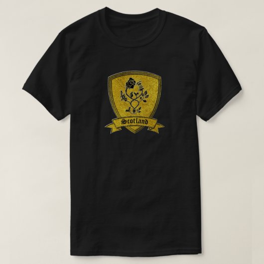 Goud en zwart Roos en Thistle T-shirt (Design voorkant)