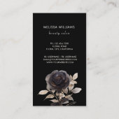 Goud en zwart Roos zwarte achtergrond Visitekaartje (Achterkant)