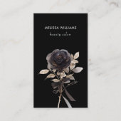 Goud en zwart Roos zwarte achtergrond Visitekaartje (Voorkant)
