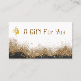 Goud en zwart Salon cadeaubon Visitekaartje