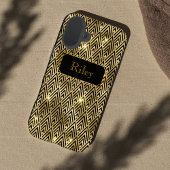 Goud en zwart schitteren glamoureuze art deco Case-Mate iPhone case