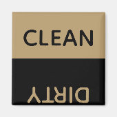 Goud en zwart schone vuile omkeerbare vaatwasser magneet (Voorkant)