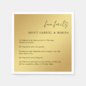 Goud en Zwart Script Leuke Feiten Passen getrouwd Servet (Voorkant)