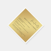 Goud en Zwart Script Leuke Feiten Passen getrouwd Servet (Hoek)