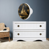 Goud en zwart slagschip keramische knop