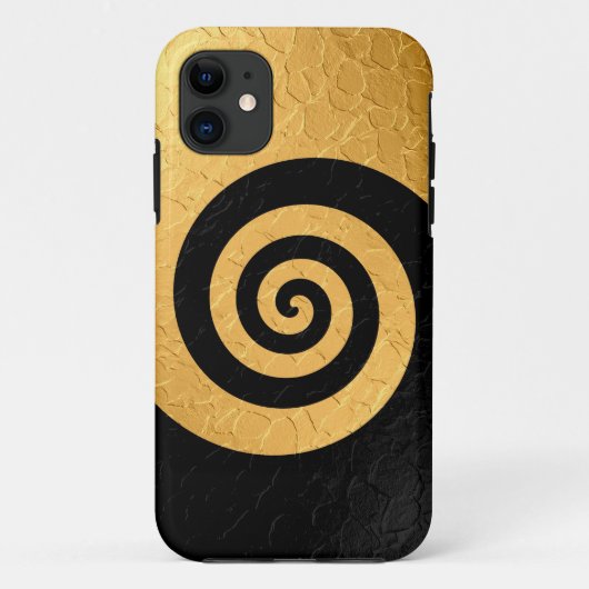 Goud en zwart Spiral Patroonstaal Case-Mate iPhone Case (Achterkant)