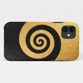 Goud en zwart Spiral Patroonstaal Case-Mate iPhone Case (Achterkant (horizontaal))