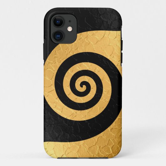 Goud en zwart Spiral Patroonstaal Metaal 2 Case-Mate iPhone Case (Achterkant)