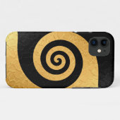 Goud en zwart Spiral Patroonstaal Metaal 2 Case-Mate iPhone Case (Achterkant (horizontaal))