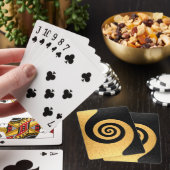 Goud en zwart Spiral Patroonstaal Pokerkaarten (Insitu)