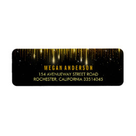 Goud en zwart String Lights Glitter Bruiloft Etiket