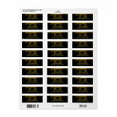 Goud en zwart String Lights Glitter Bruiloft Etiket (Full Sheet)