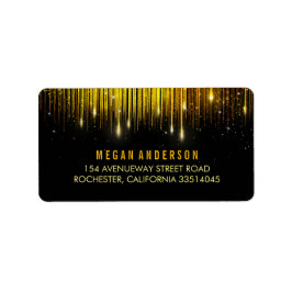 Goud en zwart String Lights Glitter Bruiloft Etiket