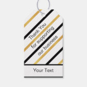 Goud en zwart Stripe Diagonaal - Aangepaste Labels Cadeaulabel (Voorkant)