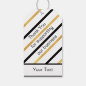 Goud en zwart Stripe Diagonaal - Aangepaste Labels Cadeaulabel (Achterkant)
