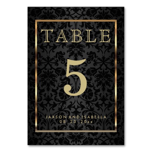 Goud en Zwart - Tafel Kaart (Voorkant)