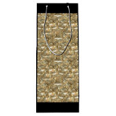 Goud en zwart Tall Gift Bag Wine Dank u Wijn Cadeautas (Achterkant)