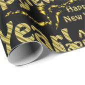 goud en zwart tekstpapier cadeaupapier (Rol Hoek)