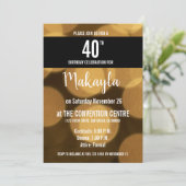 Goud en zwart thema, 40e verjaardag, kaart (Staand voorkant)