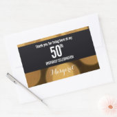 Goud en zwart thema, vijftigste verjaardag rechtho rechthoekige sticker (Envelop)