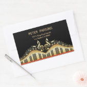Goud en zwart toetsenbord en Treble Clef Rechthoekige Sticker (Envelop)
