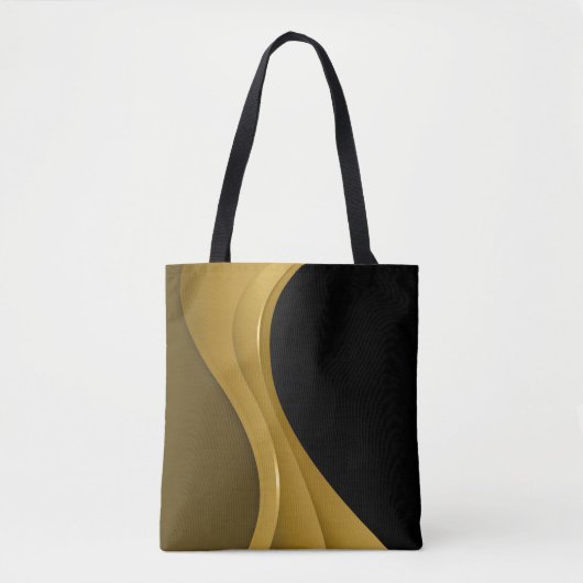 Goud en zwart tote bag (Voorkant)