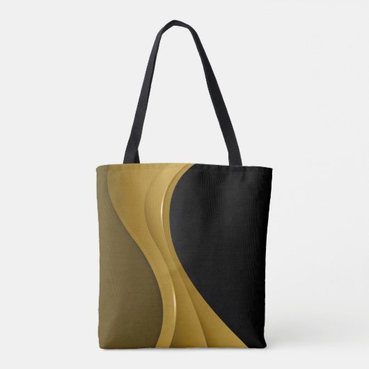 Goud en zwart tote bag (Achterkant)