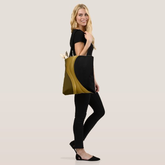 Goud en zwart tote bag (Op model)
