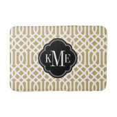 Goud en zwart Trellis Monogram Badmat (Voorkant)