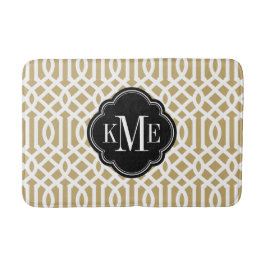 Goud en zwart Trellis Monogram Badmat