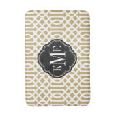 Goud en zwart Trellis Monogram Badmat (Voorkant Verticaal)