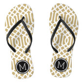 Goud en zwart Trellis Monogram Teenslippers (Voetbed)