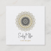 Goud en zwart Tribal Mandala Square Business Vierkante Visitekaartje (Voorkant)